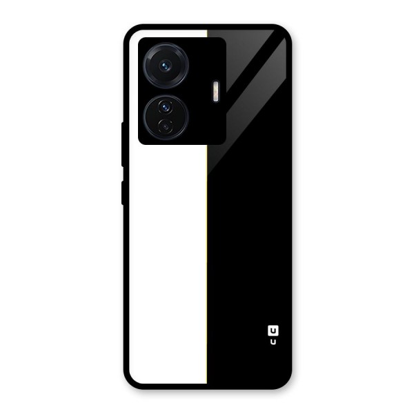 White Black Super Minimalistic Glass Back Case for Vivo iQOO Z6 Pro