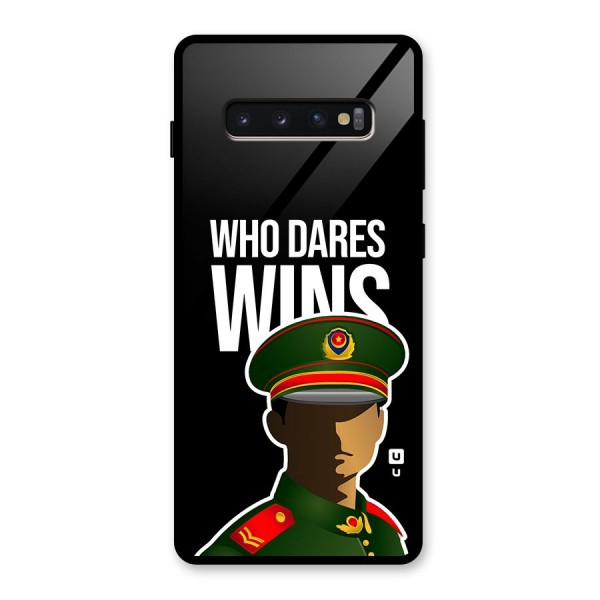 Who Dares Wins Glass Back Case for Galaxy S10 Plus