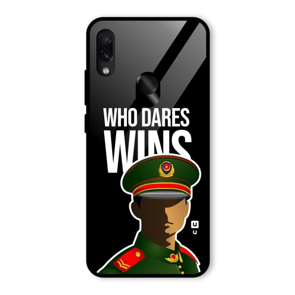 Who Dares Wins Glass Back Case for Redmi Note 7S