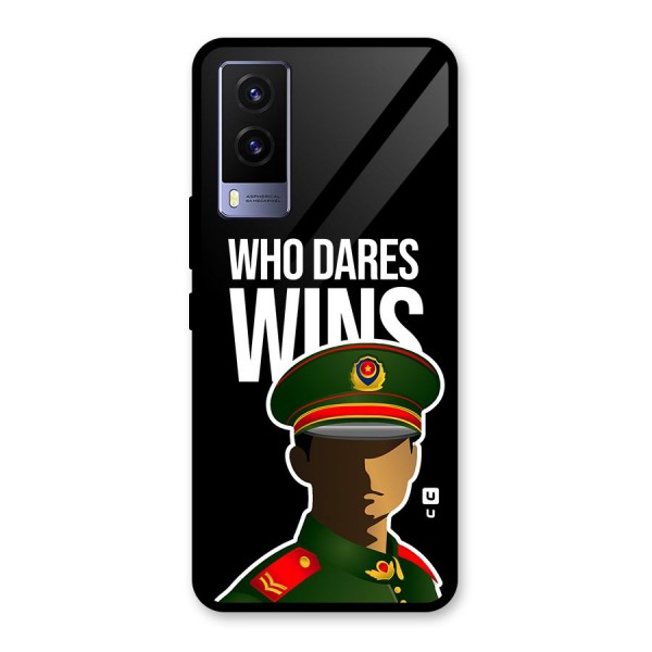Who Dares Wins Glass Back Case for Vivo V21e 5G