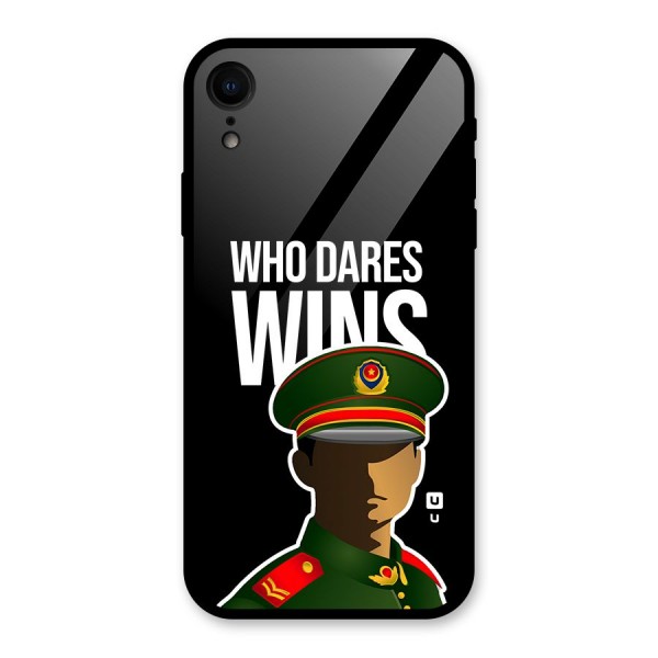 Who Dares Wins Glass Back Case for iPhone XR