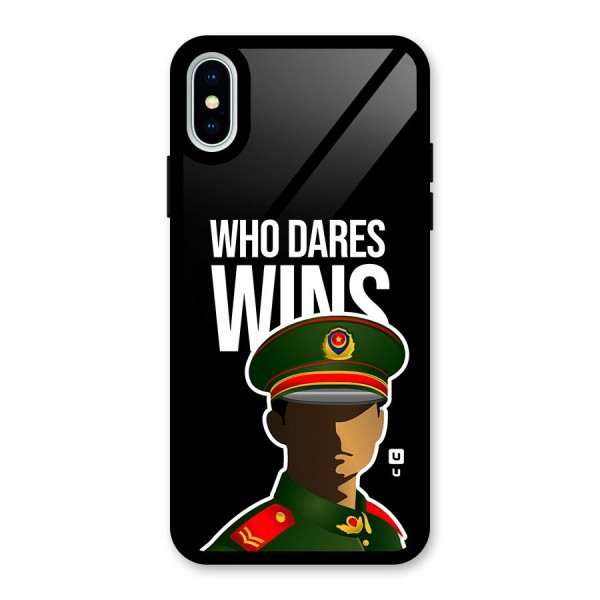 Who Dares Wins Glass Back Case for iPhone XS