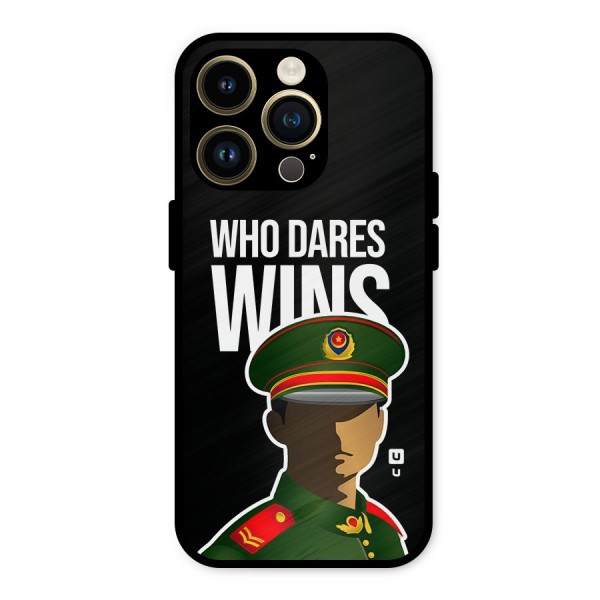 Who Dares Wins Metal Back Case for iPhone 14 Pro