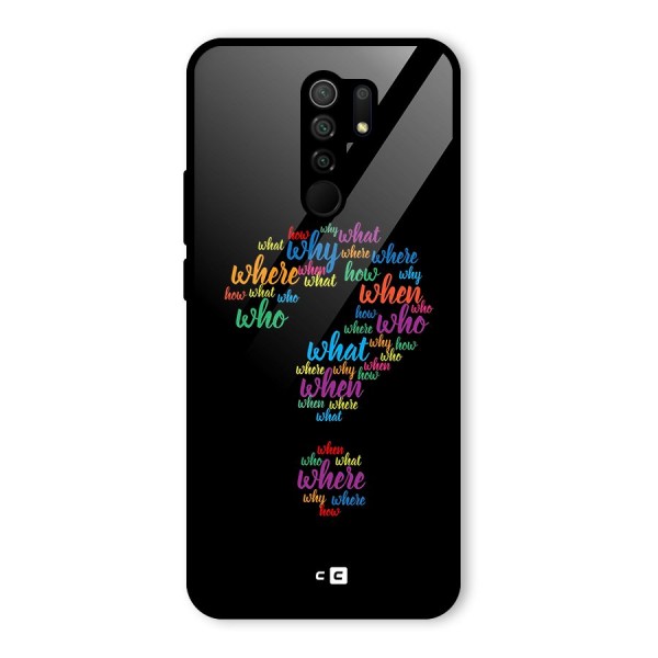 Why When Where How Glass Back Case for Redmi 9 Prime