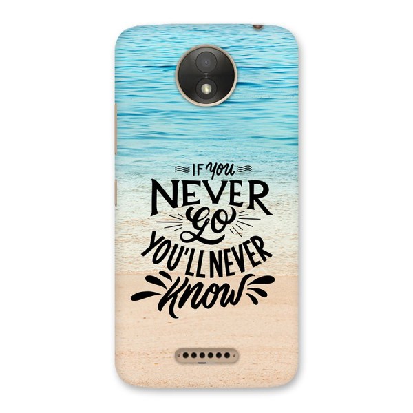 Will Never Know Back Case for Moto C Plus