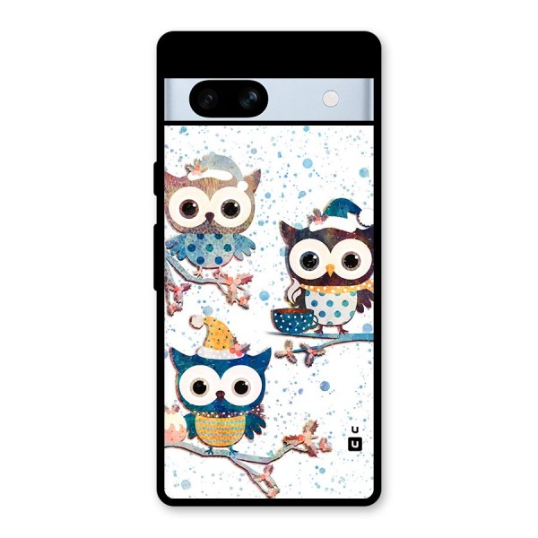Winter Owls Glass Back Case for Google Pixel 7a