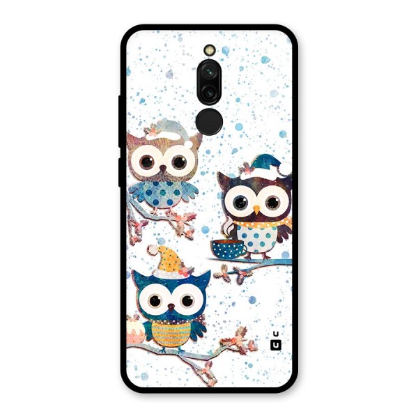 Winter Owls Glass Back Case for Redmi 8