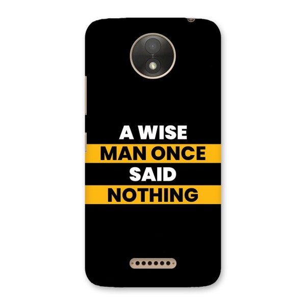 Wise Man Back Case for Moto C Plus