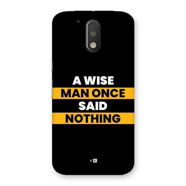 Wise Man Back Case for Moto G4 Plus