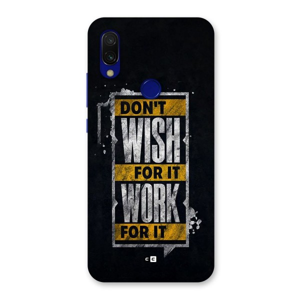 Wish Work Back Case for Redmi 7
