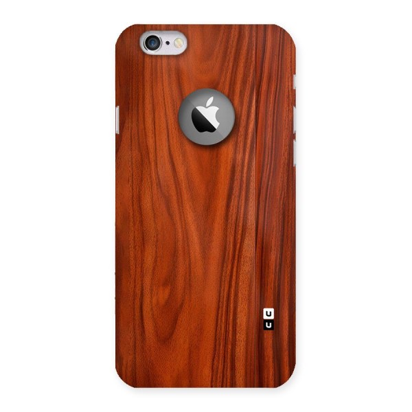 Wooden Texture Printed Back Case for iPhone 6 Logo Cut