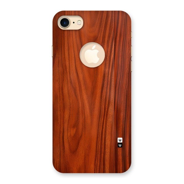 Wooden Texture Printed Back Case for iPhone 7 Logo Cut