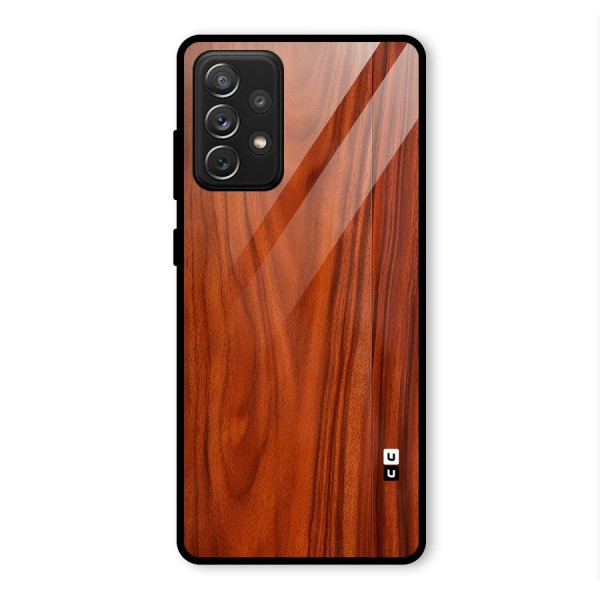Wooden Texture Printed Glass Back Case for Galaxy A72