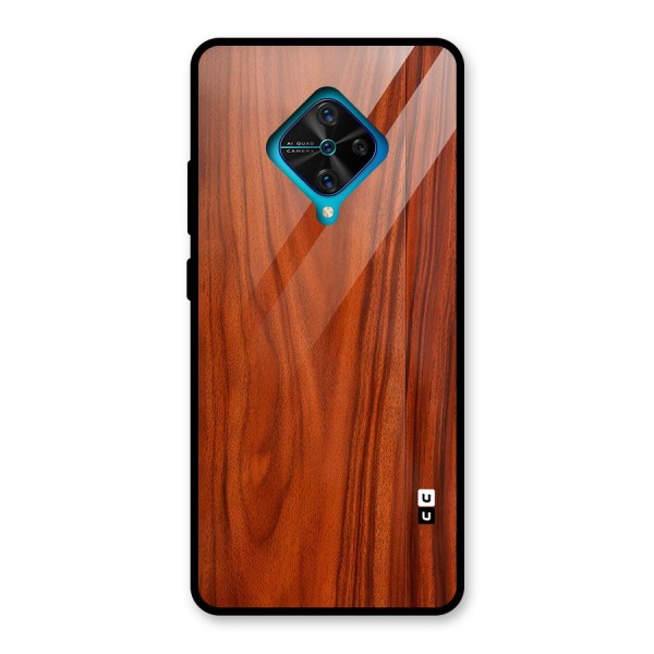 Wooden Texture Printed Glass Back Case for Vivo S1 Pro