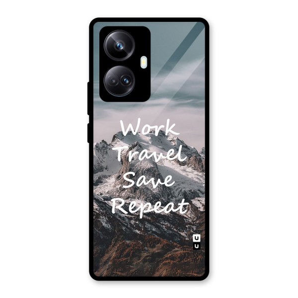 Work Travel Glass Back Case for Realme 10 Pro Plus