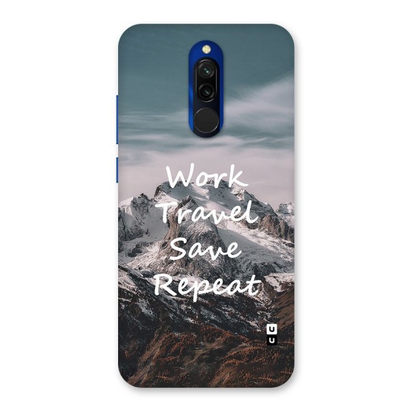 Work Travel Glass Back Case for Redmi 8