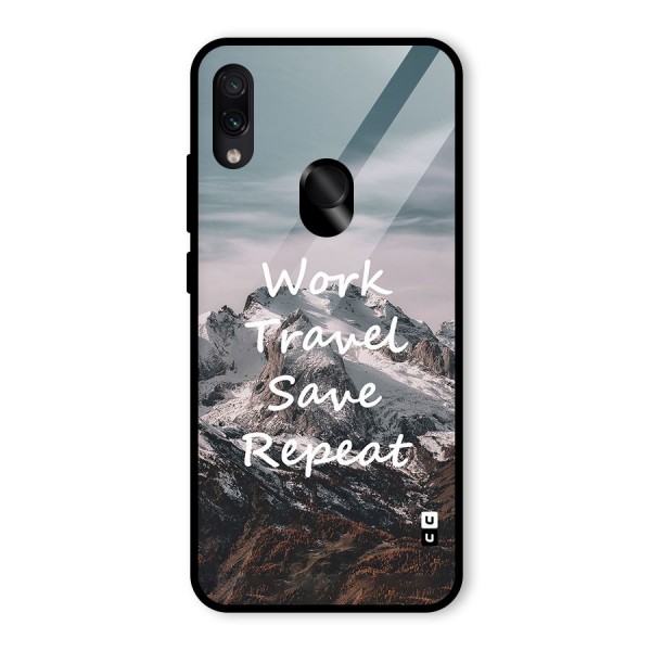 Work Travel Glass Back Case for Redmi Note 7 Pro