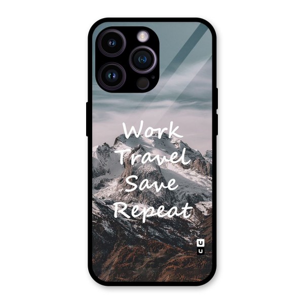 Work Travel Glass Back Case for iPhone 14 Pro Max