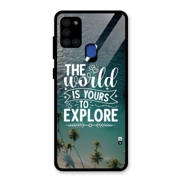 World To Explore Glass Back Case for Galaxy A21s