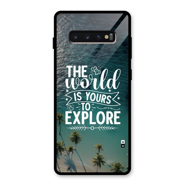 World To Explore Glass Back Case for Galaxy S10 Plus