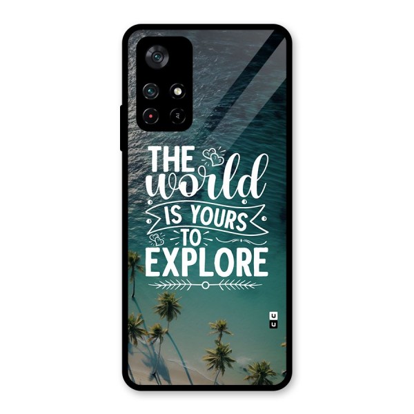 World To Explore Glass Back Case for Poco M4 Pro 5G