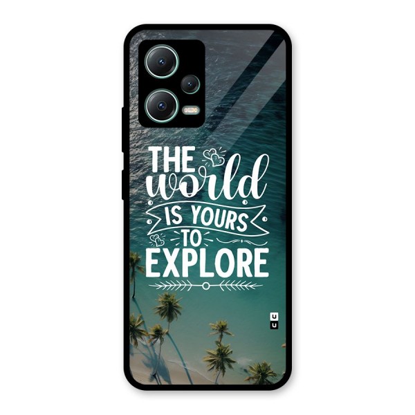 World To Explore Glass Back Case for Poco X5