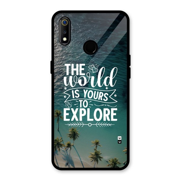 World To Explore Glass Back Case for Realme 3