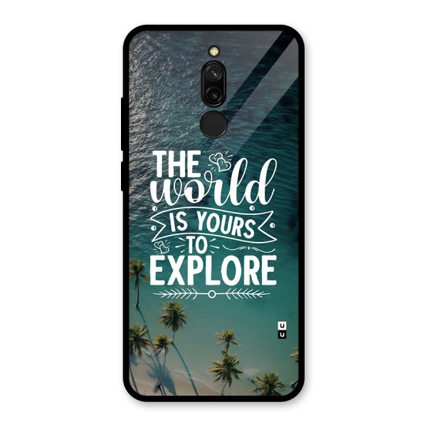 World To Explore Glass Back Case for Redmi 8