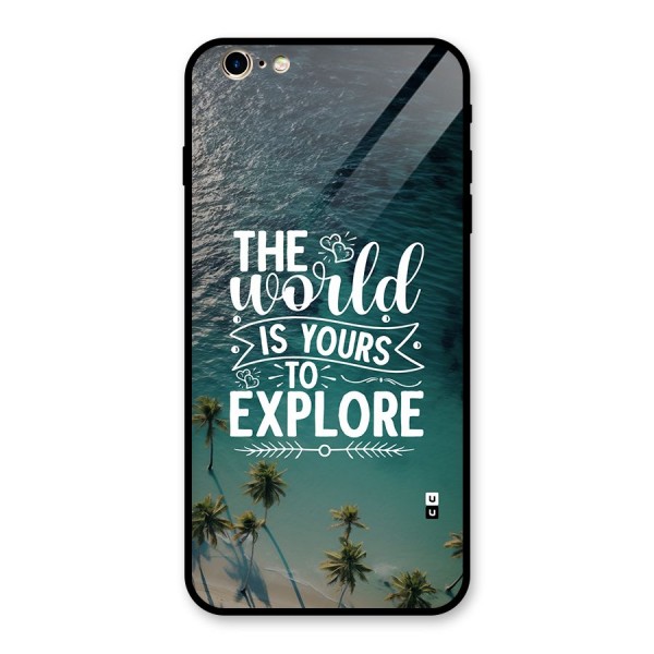 World To Explore Glass Back Case for iPhone 6 Plus 6S Plus