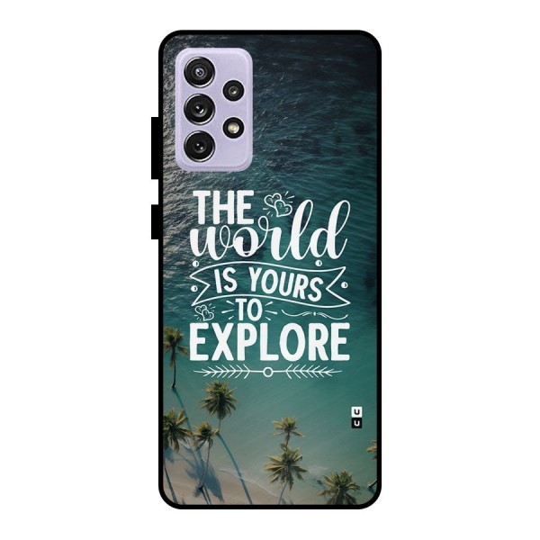 World To Explore Metal Back Case for Galaxy A72