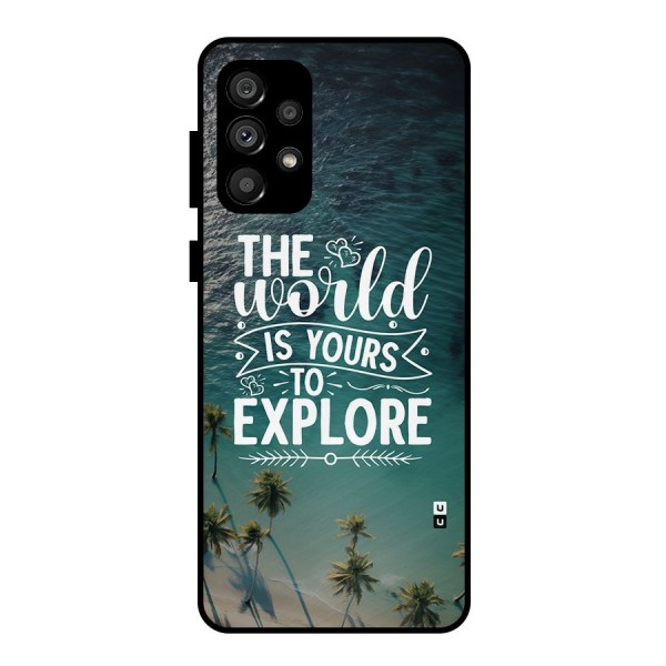 World To Explore Metal Back Case for Galaxy A73 5G