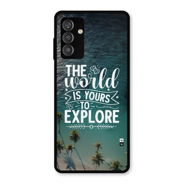 World To Explore Metal Back Case for Galaxy M14 5G