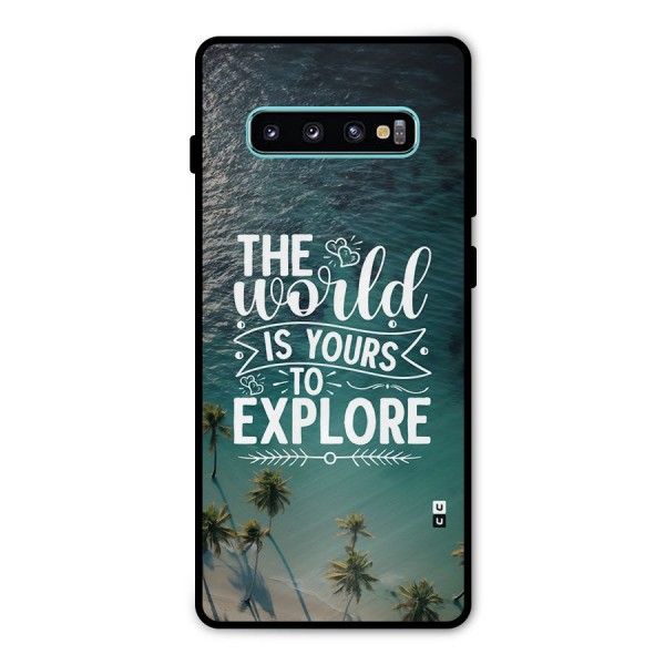 World To Explore Metal Back Case for Galaxy S10 Plus