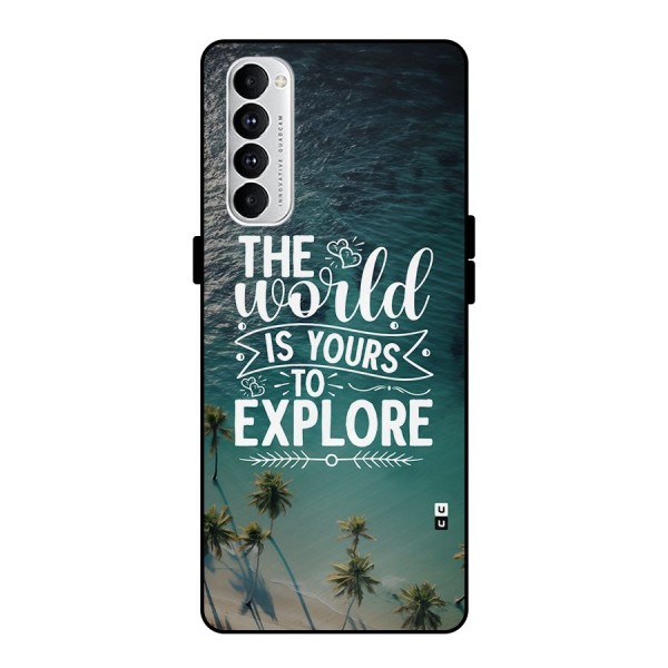 World To Explore Metal Back Case for Oppo Reno4 Pro