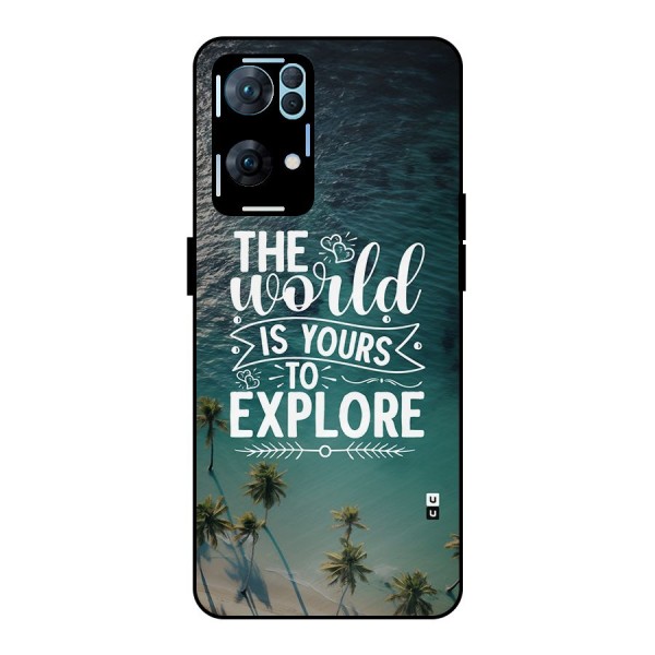World To Explore Metal Back Case for Oppo Reno7 Pro 5G