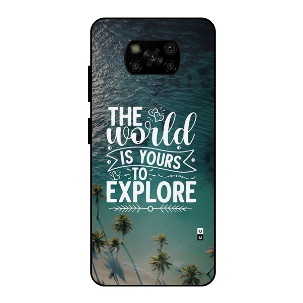 World To Explore Metal Back Case for Poco X3
