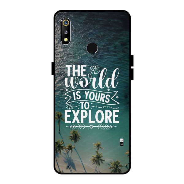 World To Explore Metal Back Case for Realme 3i