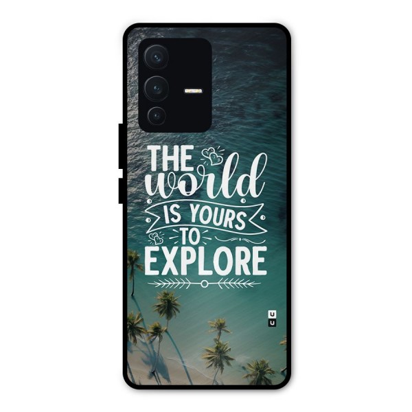 World To Explore Metal Back Case for Vivo V23 Pro