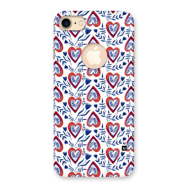 Wrapping Hearts Pattern Back Case for iPhone 7 Logo Cut