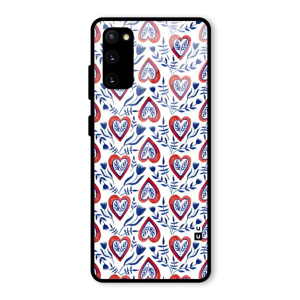 Wrapping Hearts Pattern Glass Back Case for Galaxy S20 FE 5G