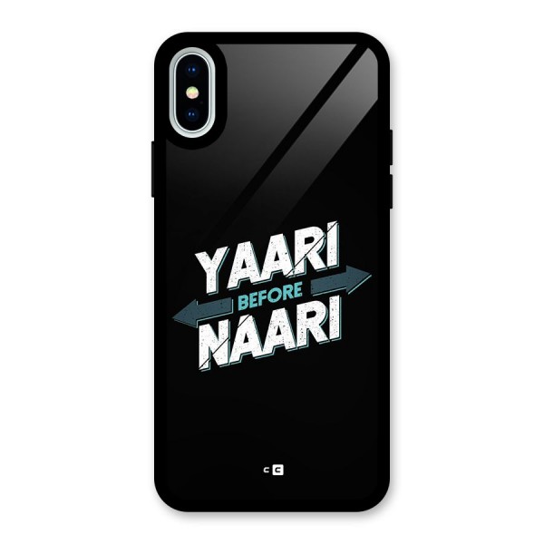 Yaari Naari Glass Back Case for iPhone X