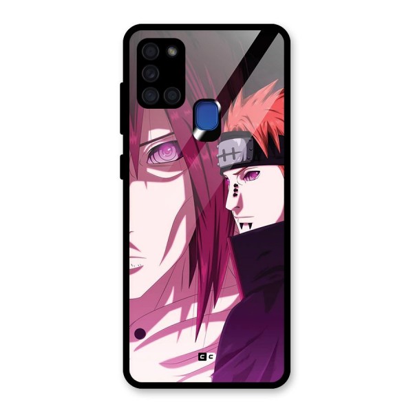 Yahiko With Nagato Glass Back Case for Galaxy A21s