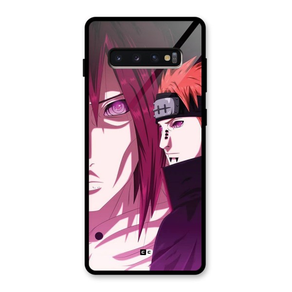 Yahiko With Nagato Glass Back Case for Galaxy S10 Plus