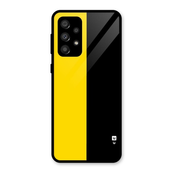 Yellow Black Super Minimalistic Glass Back Case for Galaxy A32