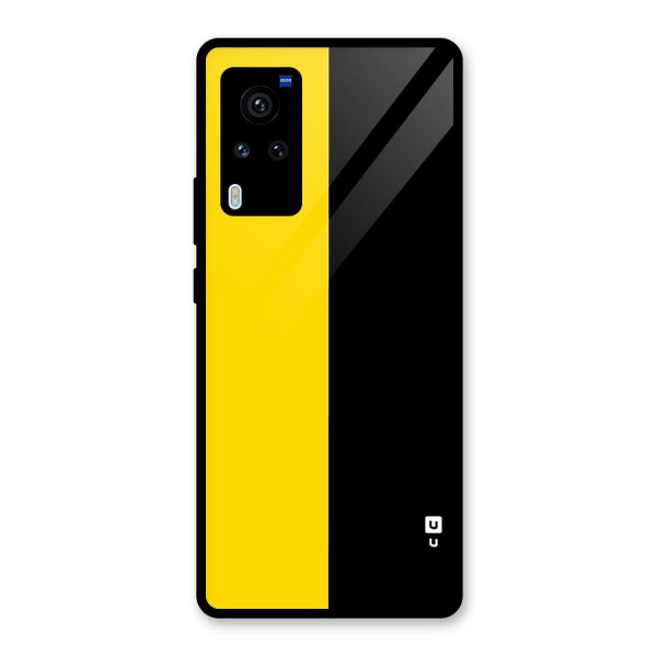 Yellow Black Super Minimalistic Glass Back Case for Vivo X60 Pro