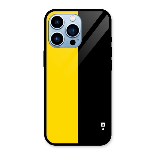 Yellow Black Super Minimalistic Glass Back Case for iPhone 13 Pro