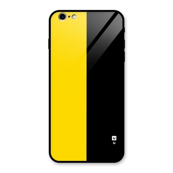 Yellow Black Super Minimalistic Glass Back Case for iPhone 6 Plus 6S Plus