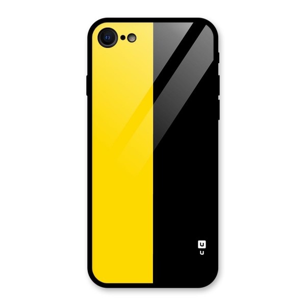 Yellow Black Super Minimalistic Glass Back Case for iPhone SE 2020