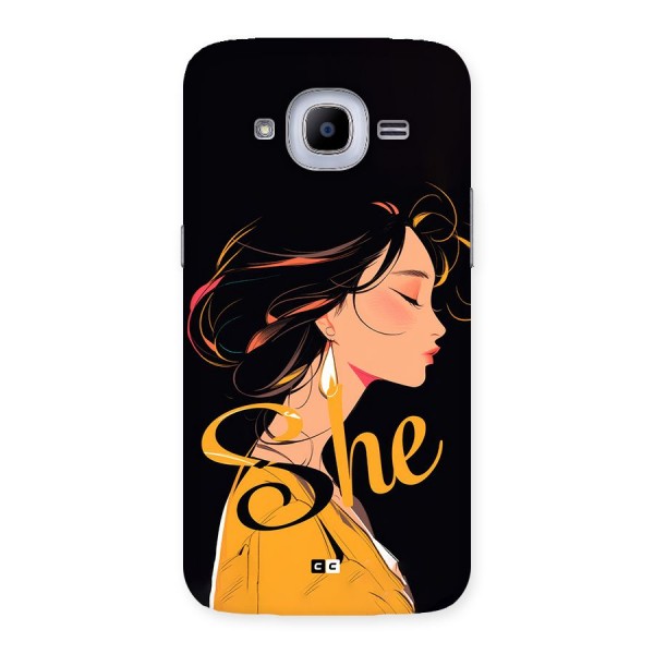 Yellow Lady Back Case for Galaxy J2 2016