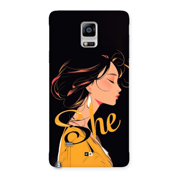 Yellow Lady Back Case for Galaxy Note 4